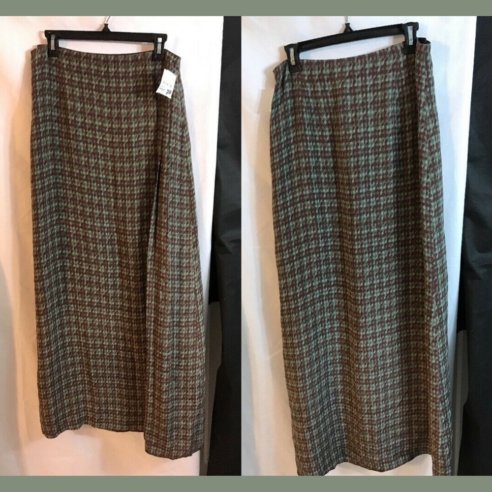 NEW PAIGE‎ Plaid Wrap Maxi Chiffon Skirt [SZ 28 ]
